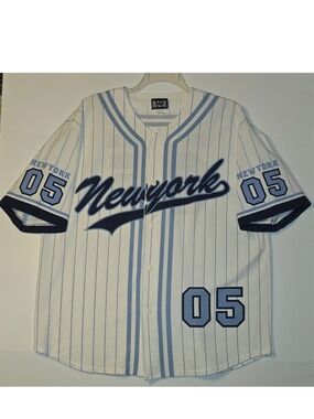 New York Yankee Clipper's #05 Pinstripe Baseball Jersey XL White/Blue